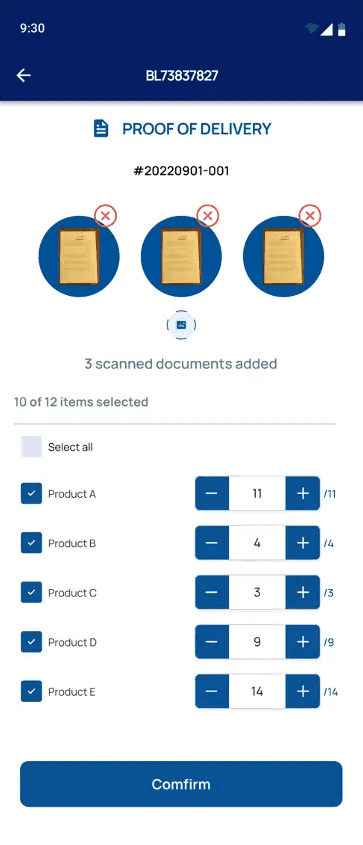 Freterium mobile app - Proof of Delivery